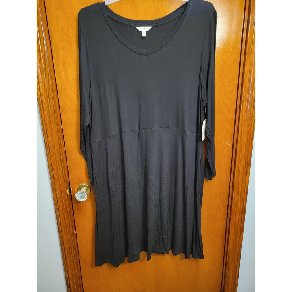 Terra & Sky Women's Plus Size 2X Black Long Sleeve Swing Dress New With Tag - B‎ - Picture 4 of 8